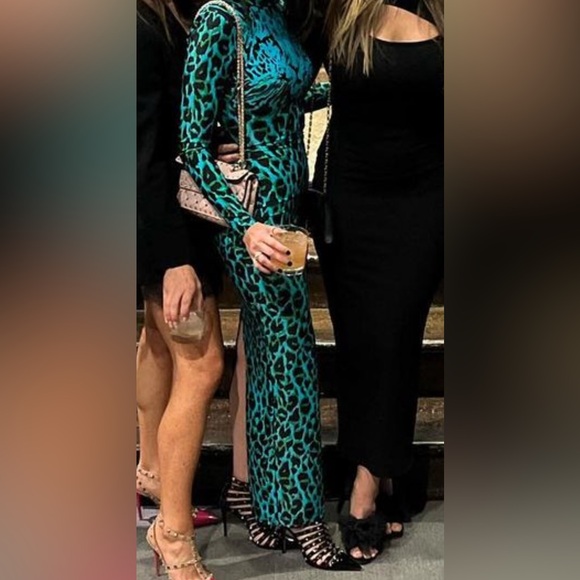 Alex Perry Green Leopard Dress size 0 - Picture 5 of 6